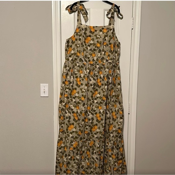dip Dresses & Skirts - DIP Floral dress 3X Tie Shoulders Oranges